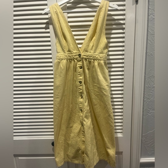 Unban Outfitters yellow denim overall dress with adjustable straps - Picture 2 of 5